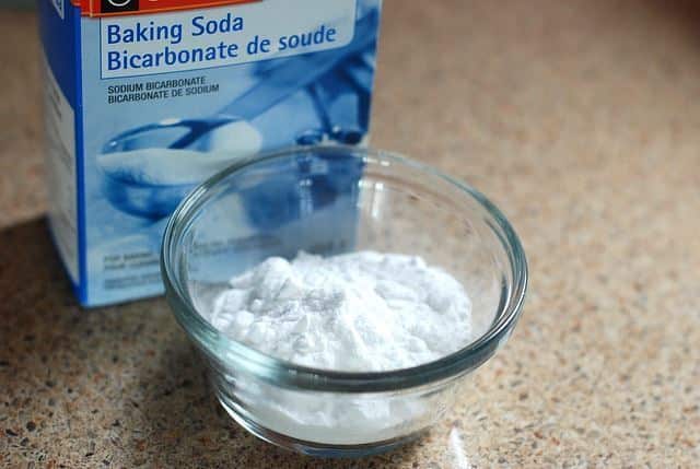 baking soda Baking soda in bowl.
