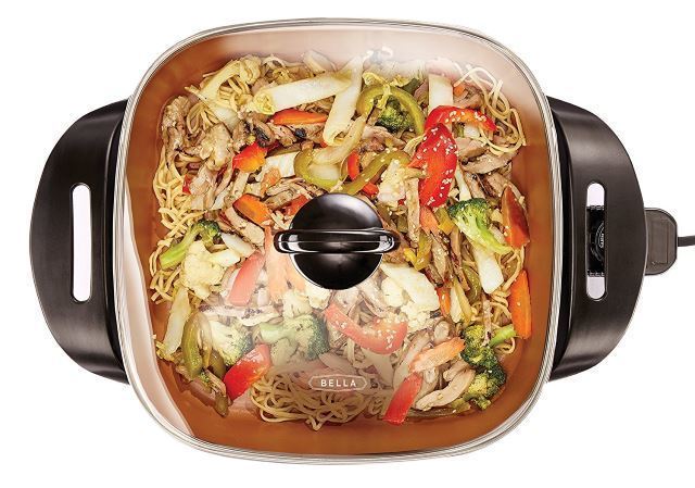bella 12 x 12 copper titanium electric skillet