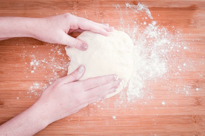 How to Make Pretzel Bread Step 11 Dough on floured surface.