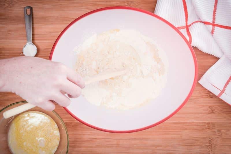 How to Make Pretzel Bread Step 6 Mixing yeast and flour.