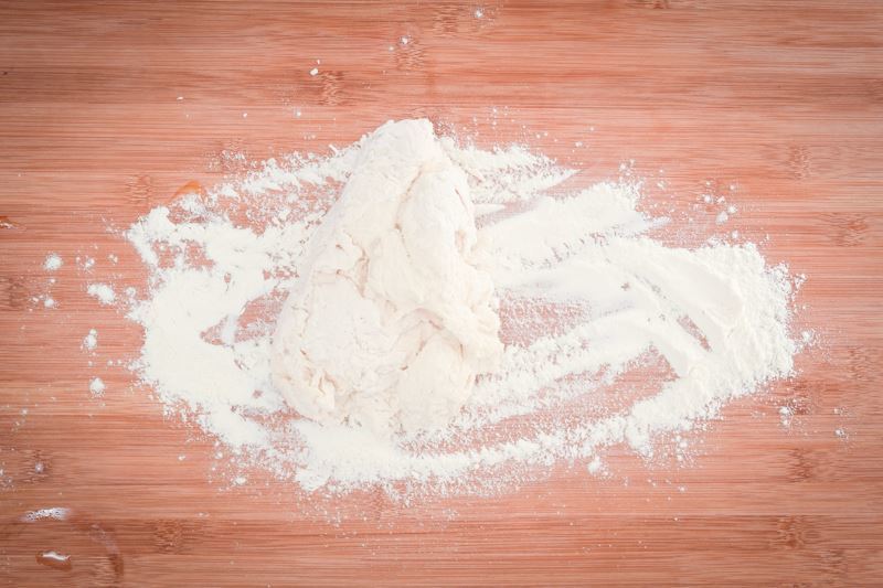 How to Make Pretzel Bread Step 7 Floured surface with dough.