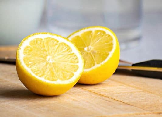 Lemons A lemon cut in half.