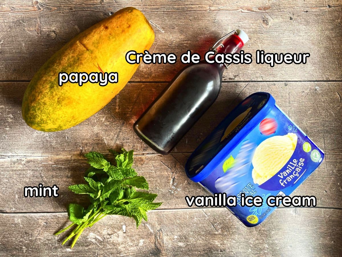 Brazilian papaya cream ingredients labeled.