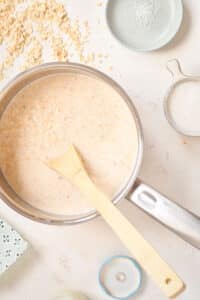 Oatmeal in a saucepan.