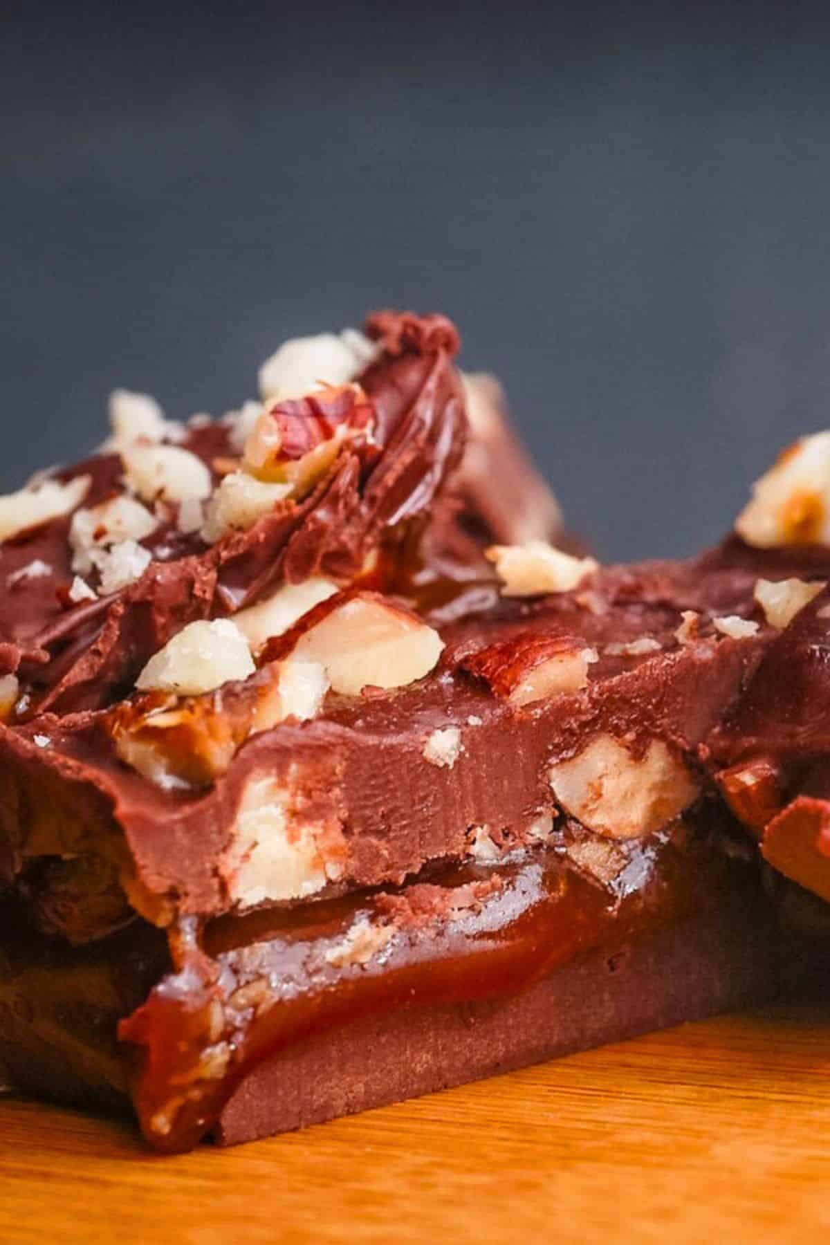 Chocolate caramel bars.
