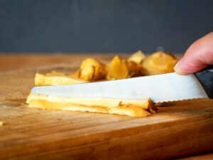 Ginger root cut into strips.