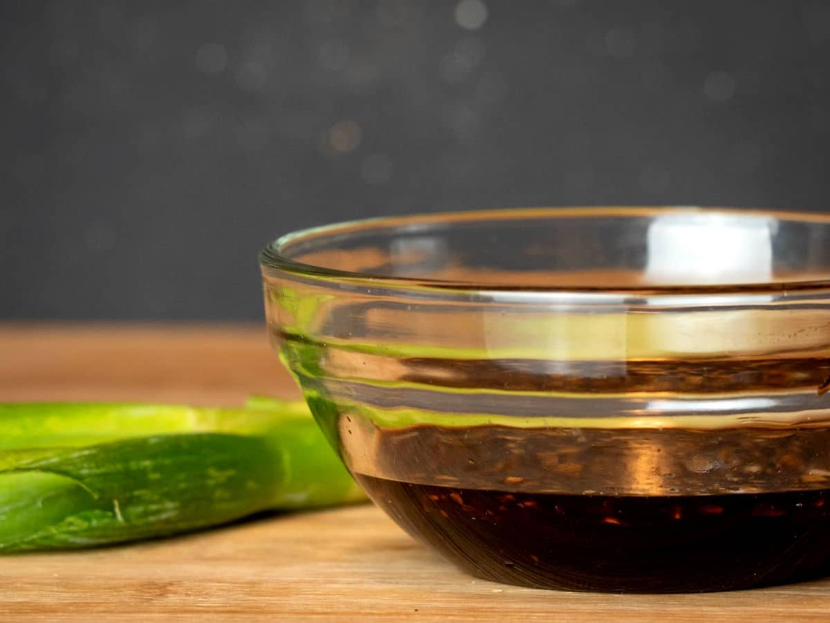 Ginger sauce in small bowl.