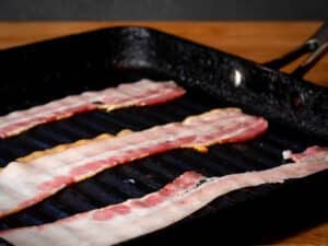 Bacon in grill pan.