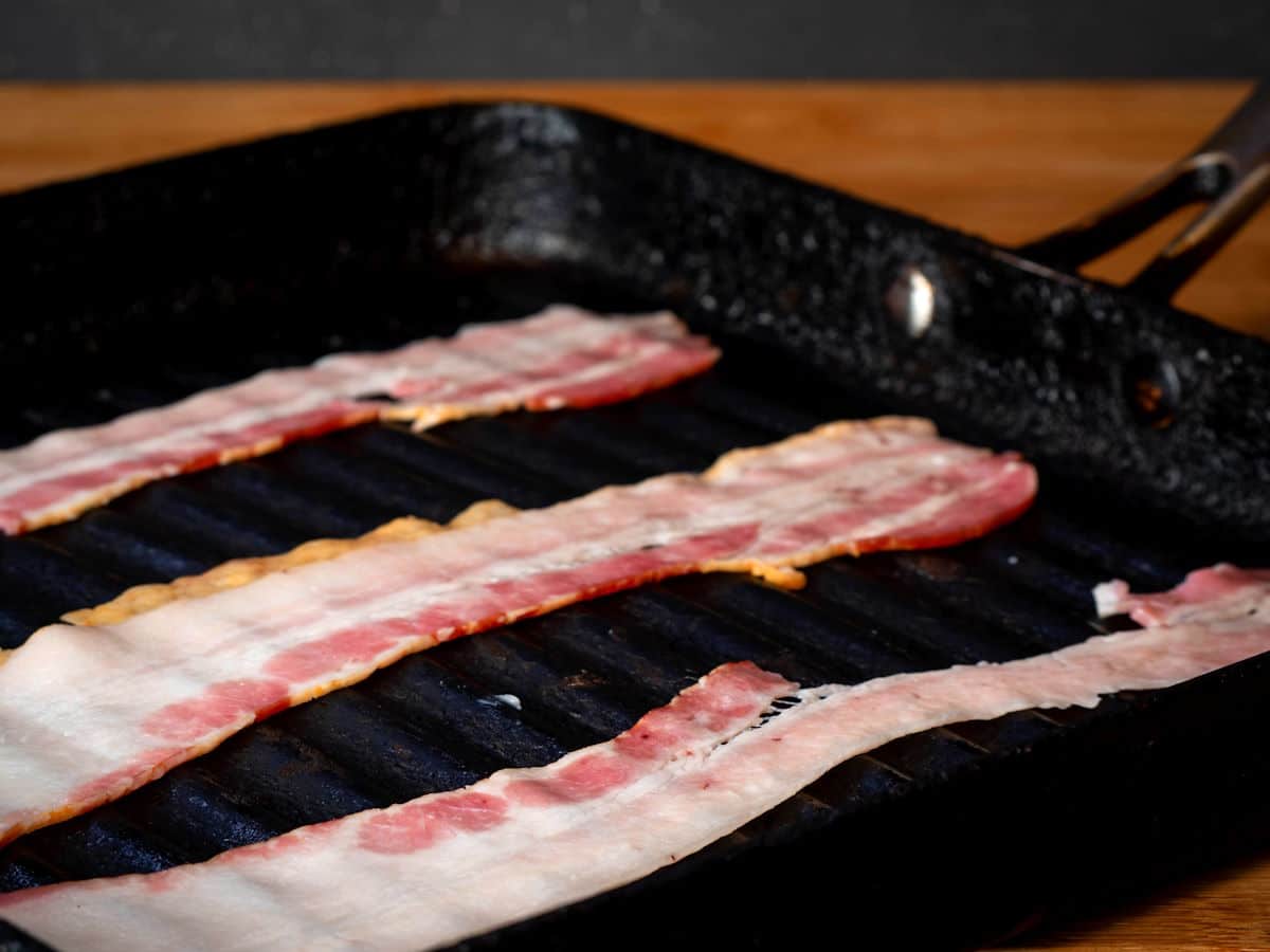 Bacon in grill pan.