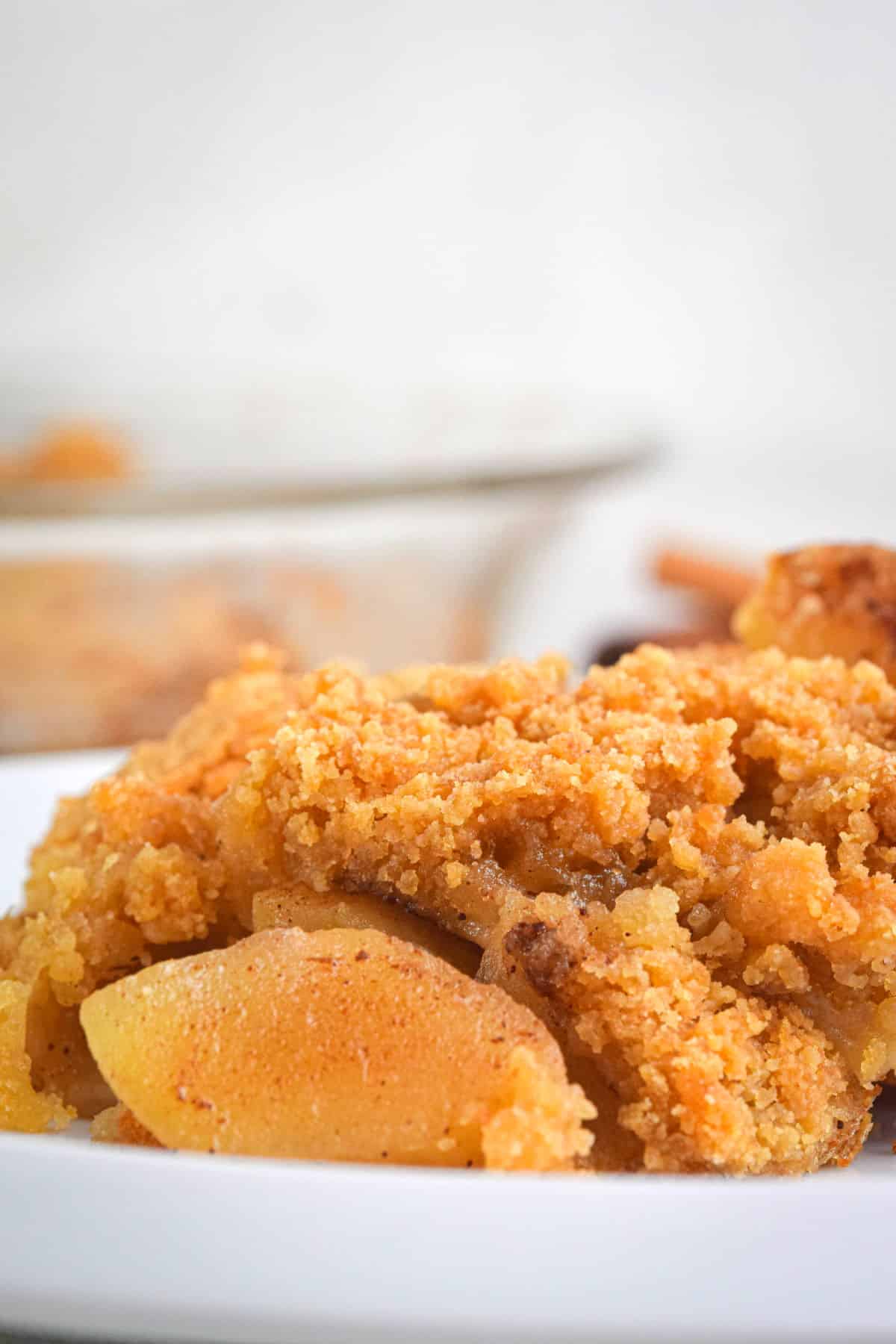 Baked, homemade, apple crisp.