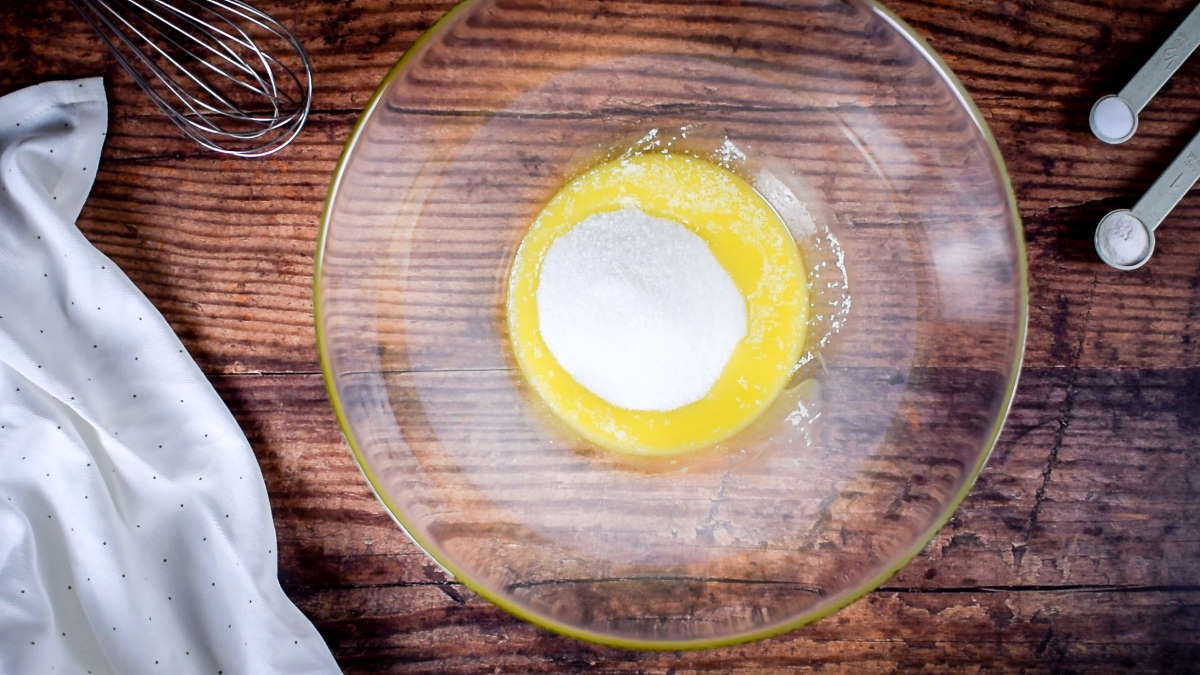 How to Make Cake Pops with a Cake Pop Maker Step 1 Cake batter ingredients in a bowl.