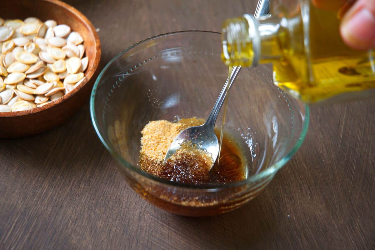 Brown sugar mixture in a small glass bowl.