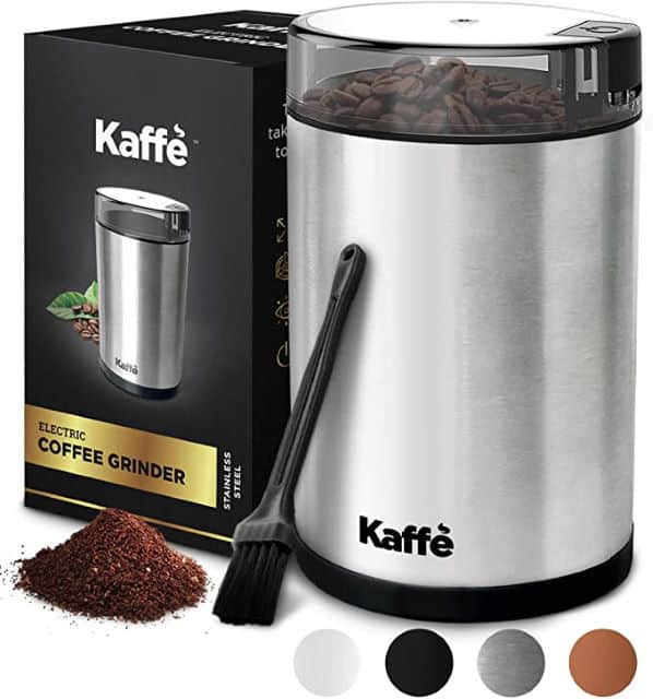 Kaffe Electric Coffee Grinder on white background.