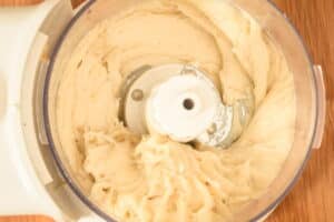 Blended banana ice cream in a food processor.