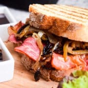 Bacon butty sandwich on board.