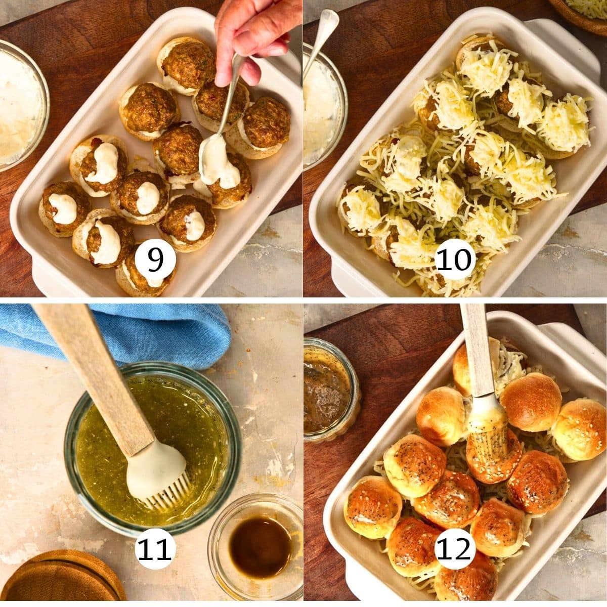 Bison sliders steps collage, assembling the sliders.