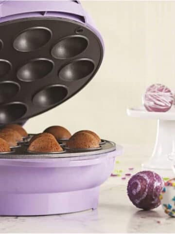 Purple cake pop maker.