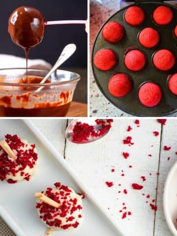 Cake pop image collage.