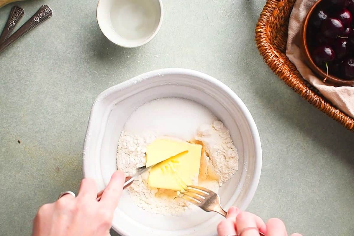 Pastry dough in bowl.