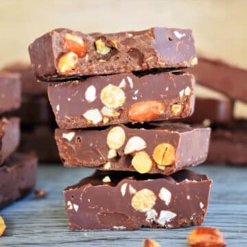 Cuban lunch chocolate bars stacked.