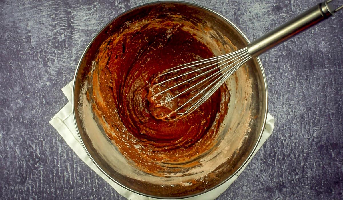 Donut hole batter in bowl.