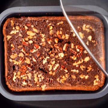 Brownies in electric skillet.