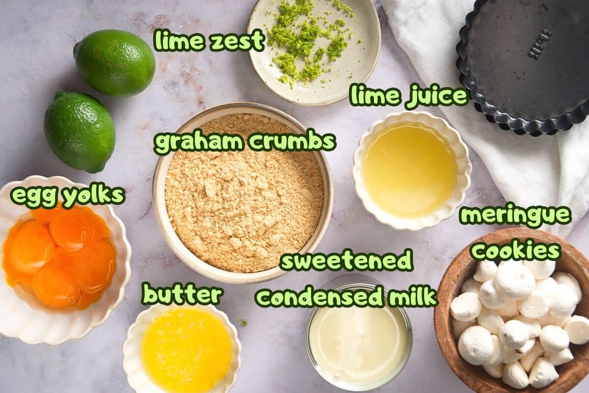 Electric skillet pie ingredients labeled.