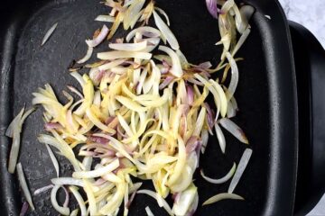Onions in an electric skillet.