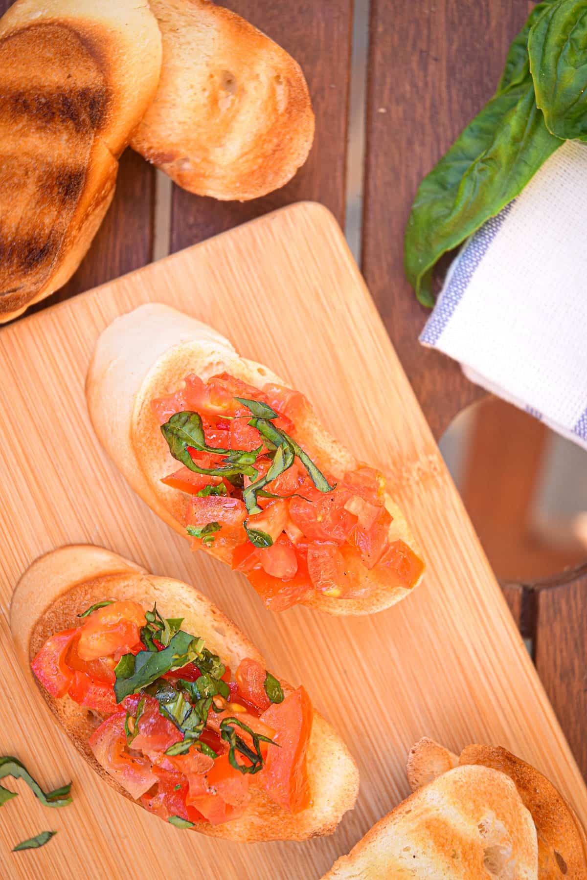 Grilled bread with bruschetta.