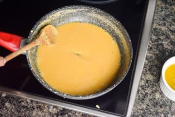 Blond roux in pan.