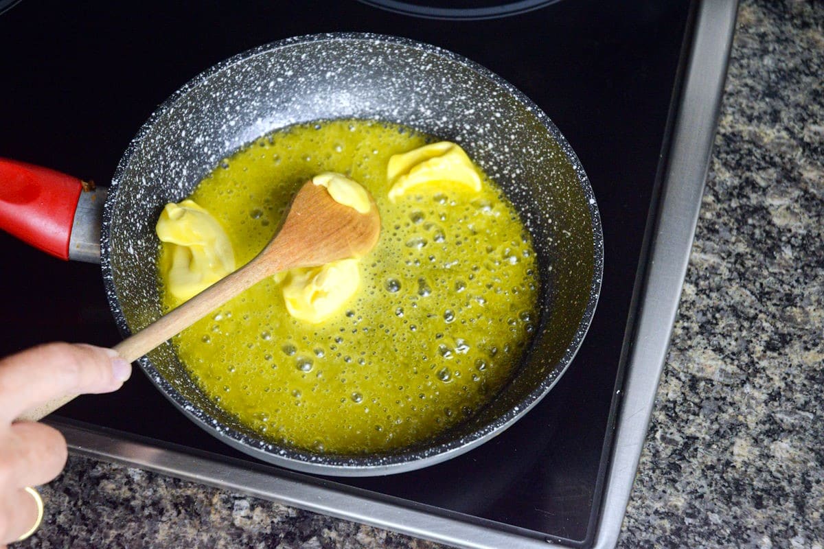 How to Make Roux_4 Melted butter in pan.
