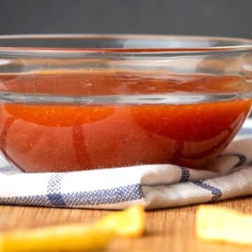Homemade ketchup in a bowl.