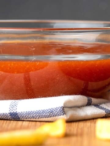 Homemade ketchup in a bowl.
