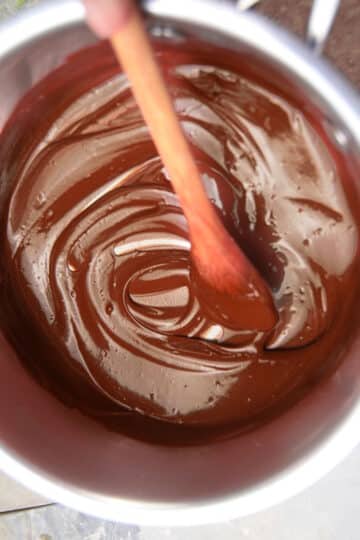 Mole sauce in saucepan.