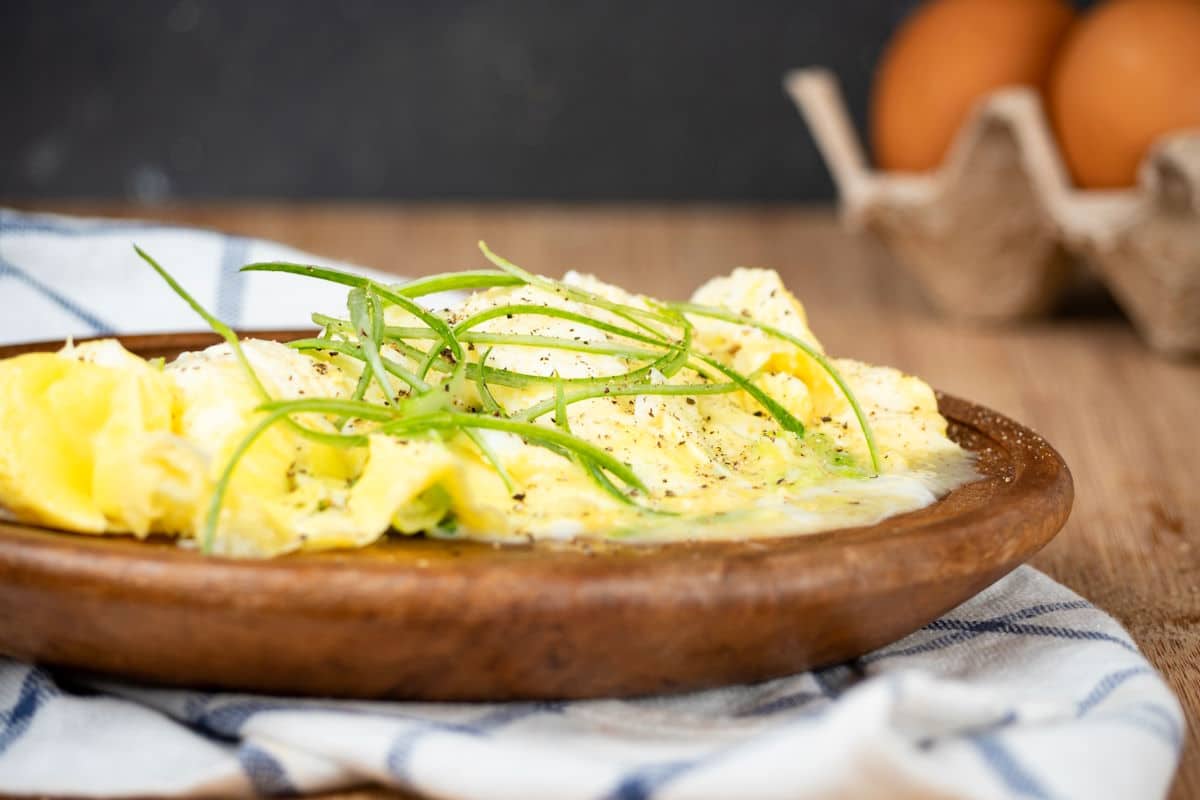 Sous vide scrambled eggs on toast.