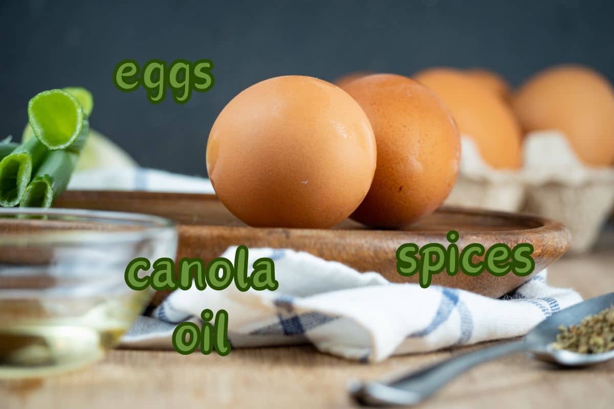 How to Sous Vide Eggs Step 1 Sous vide egg ingredients prepped.