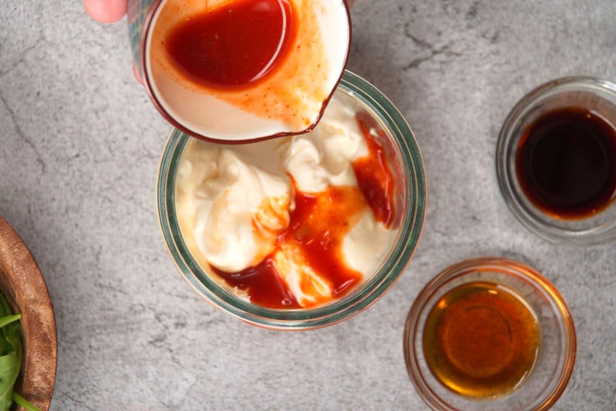 Kimchi sauce ingredients in bowl.