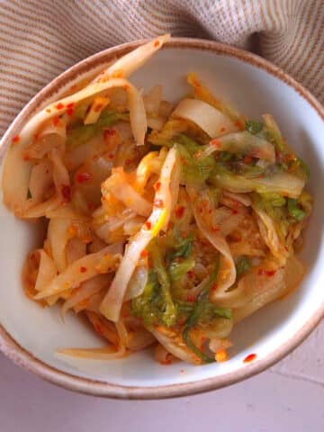 Kimchi in a bowl.