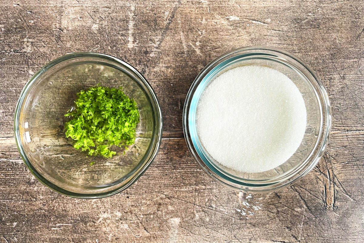Lime zest sugar rim ingredients.