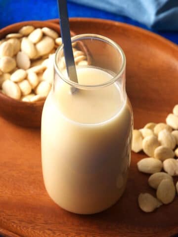Orgeat almond syrup in jar.