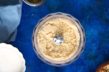 Ground almonds in food processor.