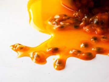 Passion fruit pulp.