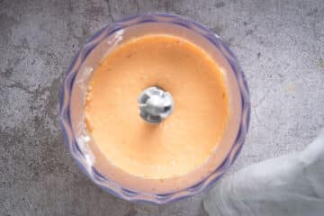 Kimchi mayo in food processor.