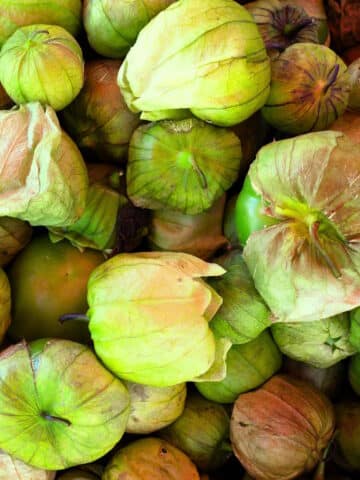 Tomatillos with the husks.